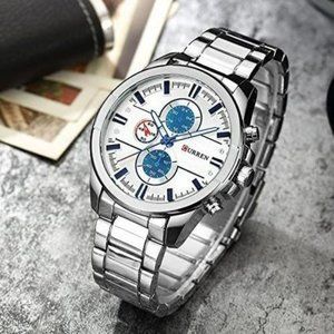 master series red, white and blue Men Quartz Polished silver stainless Watch
